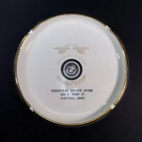GoodYear Service Store Double Eagle Ceramic Ashtray: Top