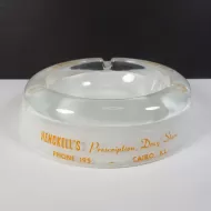 Hecknells Prescription Drug Store Vintage Glass Ashtray: Main