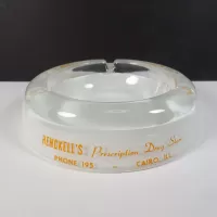 Hecknells Prescription Drug Store Vintage Glass Ashtray: Main - Click to enlarge