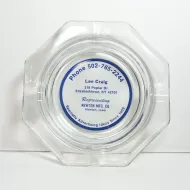 Leo Craig Specialty Advertising Vintage Glass Ashtray: Top