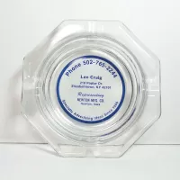 Leo Craig Specialty Advertising Vintage Glass Ashtray: Top - Click to enlarge