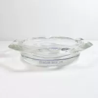 Leo Craig Specialty Advertising Vintage Glass Ashtray: Side - Click to enlarge