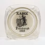 NAWCC Watch Clock Collectors 1960 Clear Glass Ashtray: Top