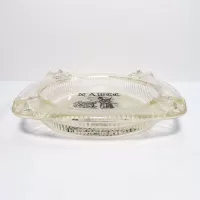 NAWCC Watch Clock Collectors 1960 Clear Glass Ashtray: Top Side - Click to enlarge