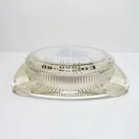 NAWCC Watch Clock Collectors 1960 Clear Glass Ashtray: Bottom Side - Click to enlarge