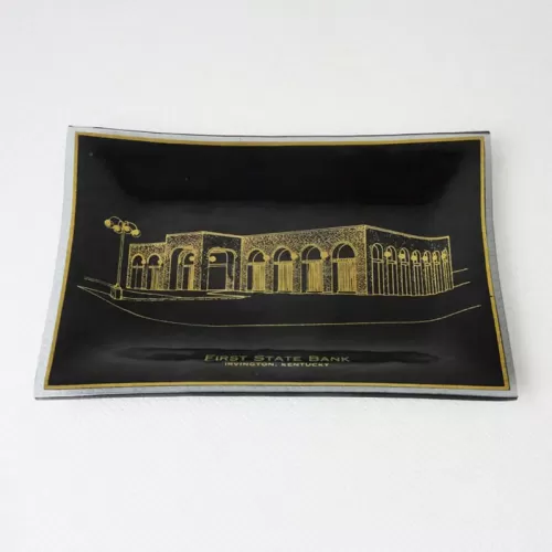 First State Bank in Irvington Kentucky Glass Ashtray: Top