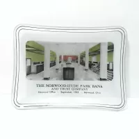 Norwood Hyde Park Bank and Trust Ohio Glass Ashtray: Top - Click to enlarge