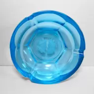 Wedding Day Blue Glass Vintage Novelty Ashtray: Top