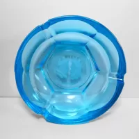Wedding Day Blue Glass Vintage Novelty Ashtray: Top - Click to enlarge
