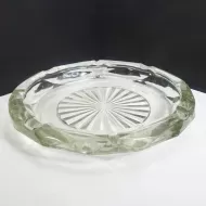 Heavy Clear Glass Vintage Starburst Ashtray: Main