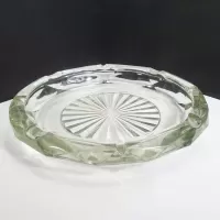 Heavy Clear Glass Vintage Starburst Ashtray: Main - Click to enlarge