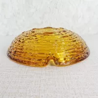 Soreno Gold 6 inch 1960s Textured Round Glass Ashtray: Bottom Side - Click to enlarge