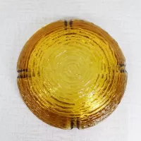 Soreno Gold 6 inch 1960s Textured Round Glass Ashtray: Bottom - Click to enlarge