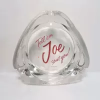 Joe Camel Tell em Joe Sent You Vintage Glass Ashtray: Top - Click to enlarge