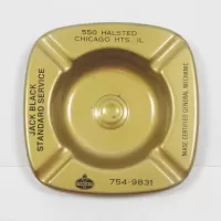 Jack Black Standard Oil Vintage Metal Ashtray: Top - Click to enlarge