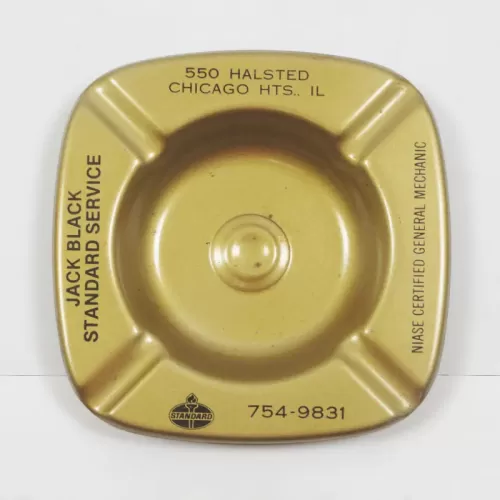 Jack Black Standard Oil Vintage Metal Ashtray: Top