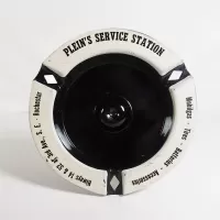 Pleins Service Station Vintage Metal Ashtray: Top - Click to enlarge