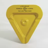 Tomco Seed Corn Triangular Vintage Metal Ashtray: Top