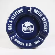 White Water Heaters 1960 Vintage Metal Ashtray: Top