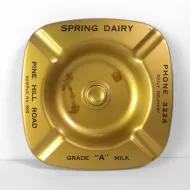 Spring Dairy Vintage Salesman Sample 600 Metal Ashtray: Top