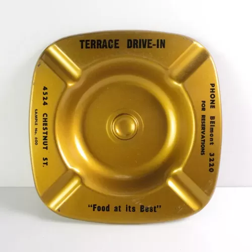 Terrace Drive-In Salesman Sample 600 Metal Ashtray: Top