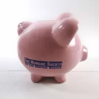 Humane Society Vintage Pink Pig Ceramic Piggy Bank: Right - Click to enlarge