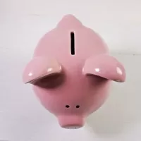 Humane Society Vintage Pink Pig Ceramic Piggy Bank: Top - Click to enlarge