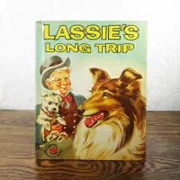Lassie's Long Trip 1950s Hardcover Childrens Wonder Book: Front - Click to enlarge