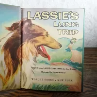 Lassie's Long Trip 1950s Hardcover Childrens Wonder Book: Cover Page - Click to enlarge