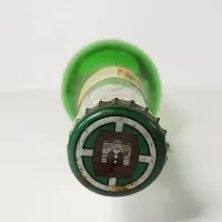 Pilsner Urquell Vintage Green Beer Bottle with Cap: Top - Click to enlarge
