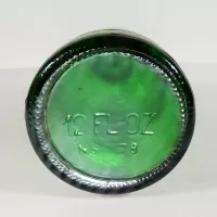 Pilsner Urquell Vintage Green Beer Bottle with Cap: Bottom - Click to enlarge