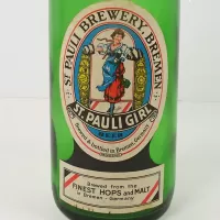 St. Pauli Girl Vintage German Green Glass Beer Bottle: Label - Click to enlarge