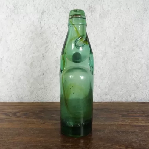 Codd Neck Vintage Glass Self Sealing Soda Bottle No 3: Front