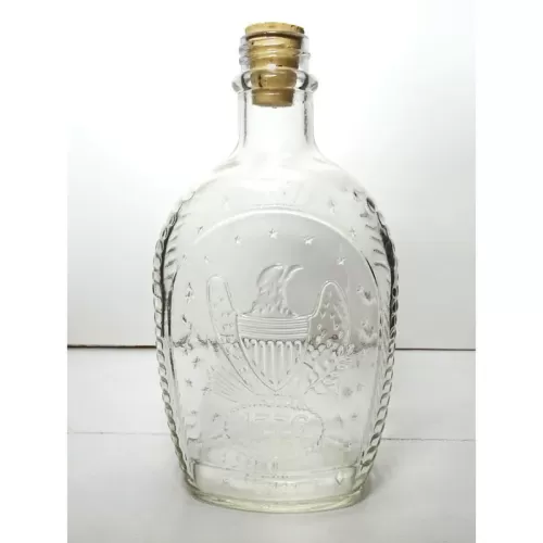 American Eagle 1976 Log Cabin Pancake Syrup Bottle: Back