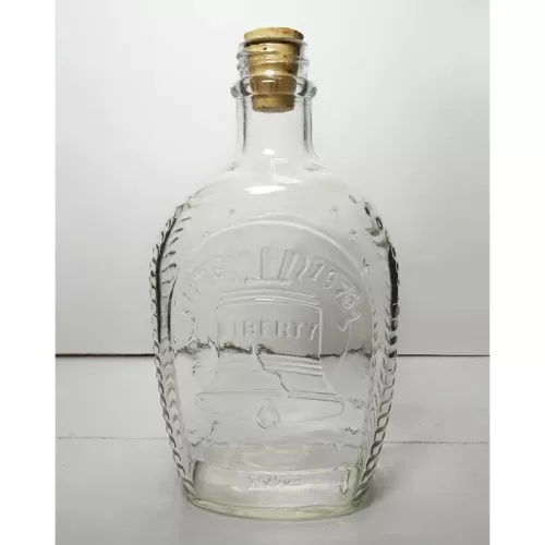Liberty Bell 1976 Log Cabin Pancake Syrup Bottle: Back