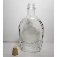 Log Cabin with Flag Flask 1976 Pancake Syrup Bottle: Back Cork Out - Click to enlarge