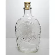 Marching Soldiers playing Instruments 1976 Log Cabin Pancake Syrup Bottle: Back
