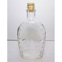 Marching Soldiers playing Instruments 1976 Log Cabin Pancake Syrup Bottle: Front - Click to enlarge