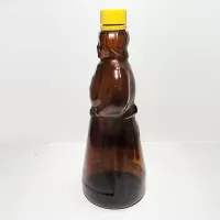 Mrs. Butterworth 10H Brown Bottle with Yellow Top: Left - Click to enlarge