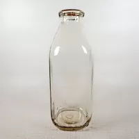 City Creamery Vintage Clear Glass Quart Milk Bottle: Left - Click to enlarge