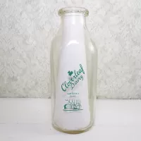 Cloverleaf Dairy Sandusky Ohio Vintage Quart Milk Bottle: Front - Click to enlarge