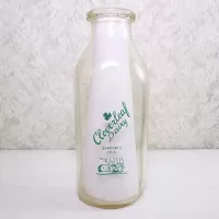 Cloverleaf Dairy Sandusky Ohio Vintage Quart Milk Bottle: Back - Click to enlarge