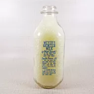 Meyer's Ohio Blue Ribbon Vintage ACL Quart Milk Bottle: Front