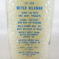 Meyer's Ohio Blue Ribbon Vintage ACL Quart Milk Bottle: Back Words - Click to enlarge