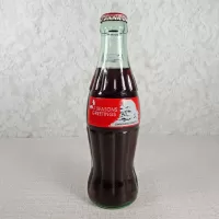 1991 Seasons Greetings 8 oz Full Coke Classic Bottle: Front - Click to enlarge