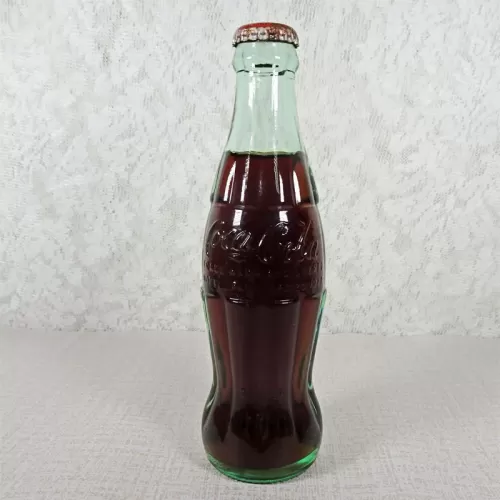 Peoria Illinois Full Coke Bottle with Coke Classic Cap: Front