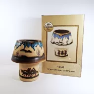 Cowboys Two Piece Ceramic Tealight Candle Lamp: With Box