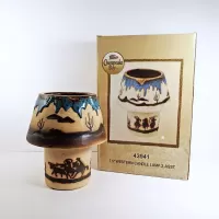 Cowboys Two Piece Ceramic Tealight Candle Lamp: With Box - Click to enlarge