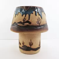 Cowboys Two Piece Ceramic Tealight Candle Lamp: Side - Click to enlarge