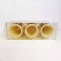 LED Real Wax Flameless Flickering Pillar Candles 3 Pack: Top - Click to enlarge